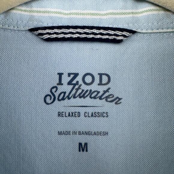 IZOD Saltwater Newport Oxford Striped Long Sleeve Button Down Shirt Mens Medium - Picture 3 of 6